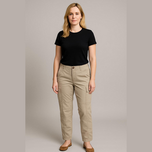 CHICO'S khaki flat panel pants. Size 10 35X28, EUC